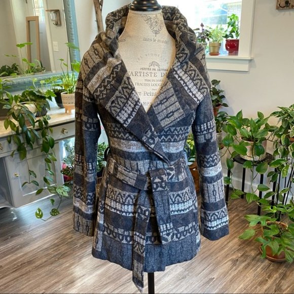 Mossimo Supply Co. Jackets & Blazers - Mossimo Bohemian  Aztec Coat w/ Hood & Belt Size Small | Tribal Jacket